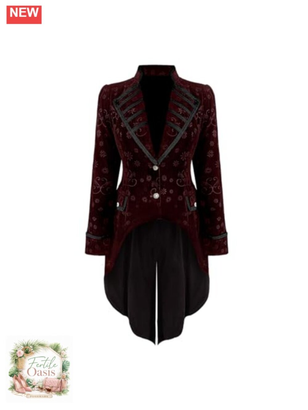 Women's Velvet Gothic Medieval Jacket Coat Formal Costume